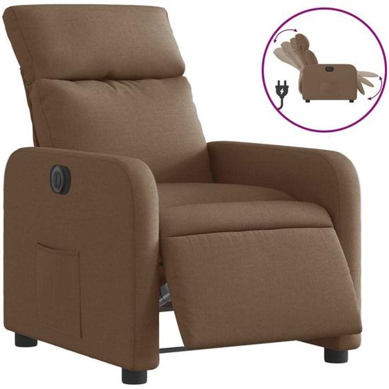 Fauteuil inclinable électrique Marron Tissu