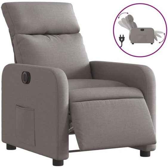 Fauteuil inclinable électrique Taupe Tissu