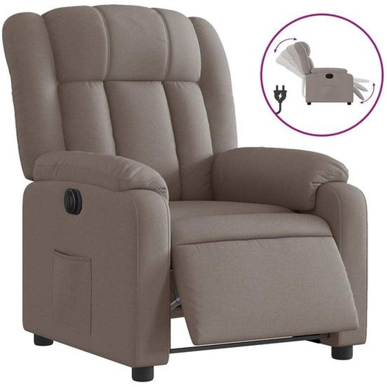 Fauteuil inclinable électrique Taupe Tissu