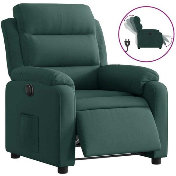 Fauteuil inclinable électrique vert foncé velours
