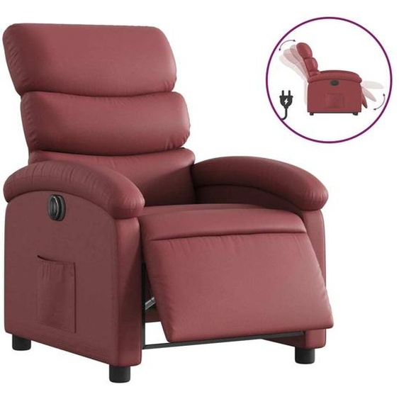 Fauteuil inclinable électrique Rouge bordeaux Similicuir