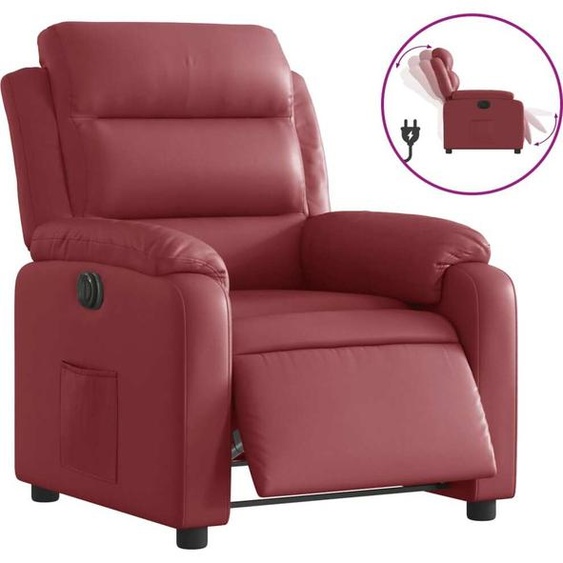 Fauteuil inclinable électrique Rouge bordeaux Similicuir