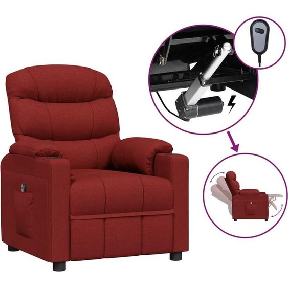 Fauteuil inclinable électrique Rouge bordeaux Tissu
