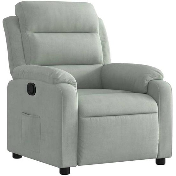Fauteuil inclinable gris clair velours