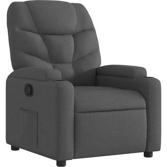 Fauteuil inclinable en tissu gris foncé