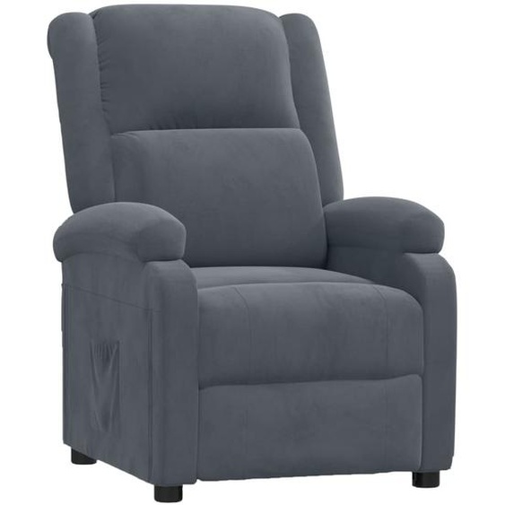 Fauteuil inclinable Gris foncé Velours