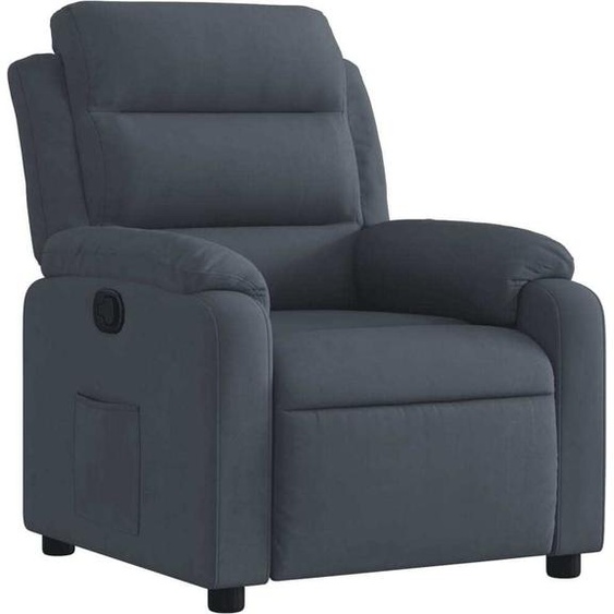 Fauteuil inclinable Gris foncé Velours