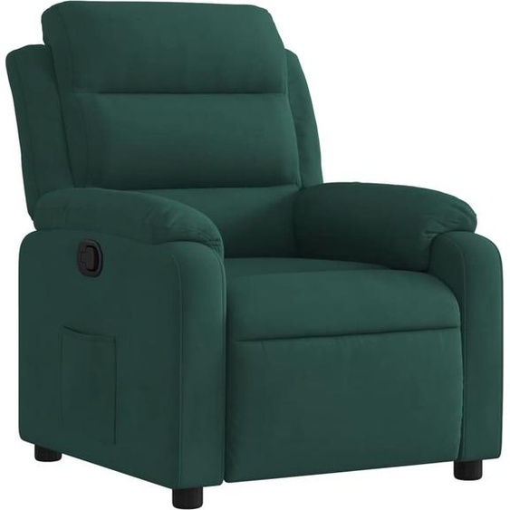 Fauteuil inclinable vert foncé velours