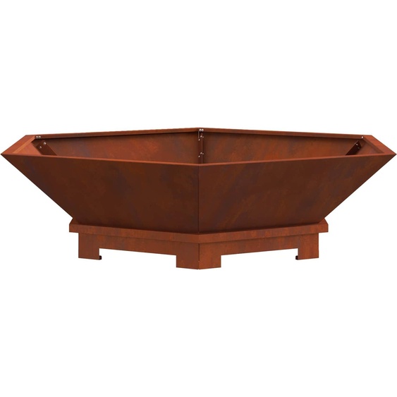Foyer de cheminée Marron 100 x 100 x 28 cm Acier patiné
