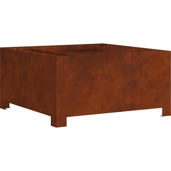 SYFAX™ Foyer de cheminée Marron 80 x 80 x 40 cm Acier patiné