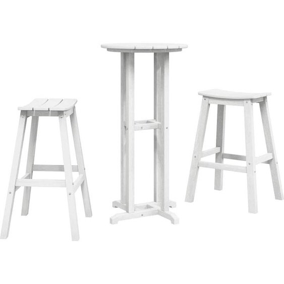 Ensemble de bar de jardin 3 pcs Blanc HDPE