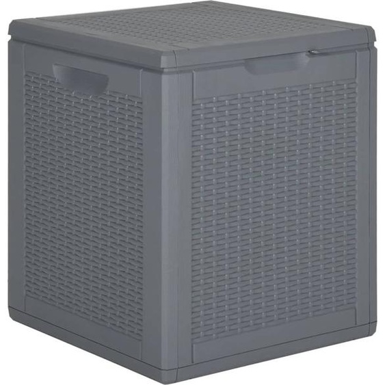 Boîte de rangement de jardin gris PP rotin 90 L