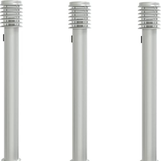 Lampadaires dextérieur et sortie 3pcs argenté acier inoxydable