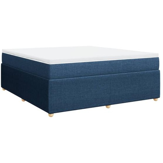 Sommier à lattes de lit avec matelas Bleu 180x200 cm Tissu