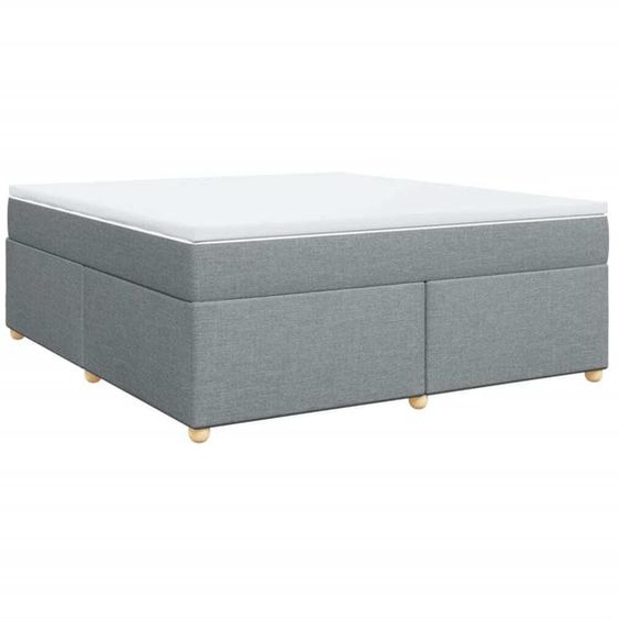Sommier à lattes de lit avec matelas Gris clair 180x200cm Tissu