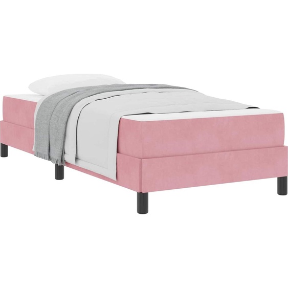 Lit à ressorts avec matelas Rose 90 x 210 cm tissu