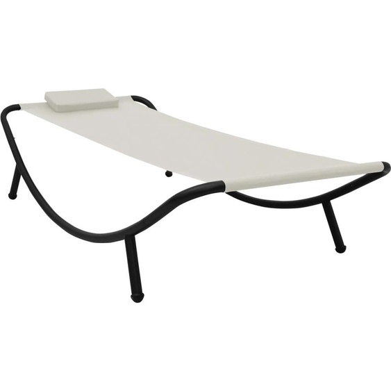 Lit de jardin crème 200x90 cm acier