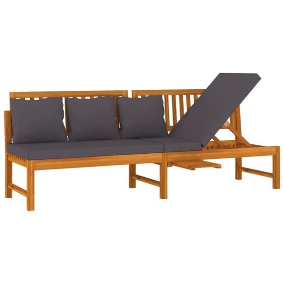 Lit de jour avec coussin gris 200x60x75 cm Bois dacacia solide