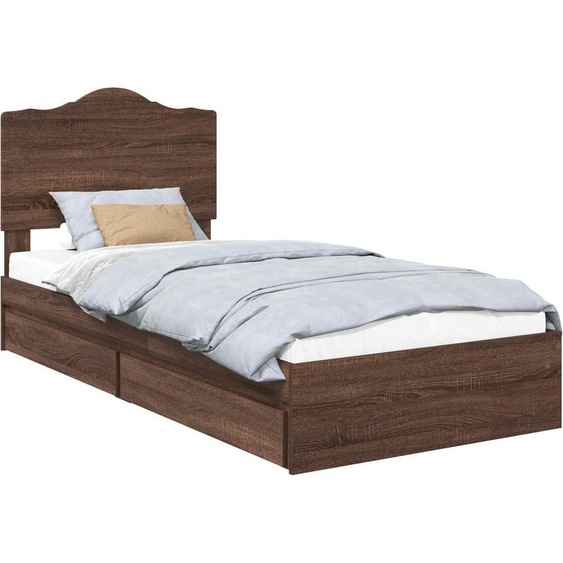 SYFAX™ Lit de Rangement Chêne brun 75 x 190 cm Bois dingénierie