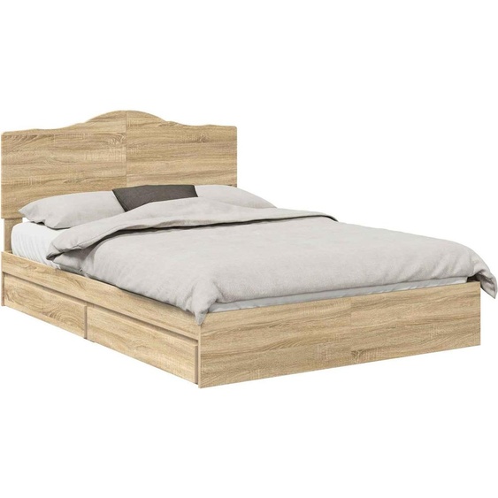 SYFAX™ Lit de Rangement Chêne Sonoma 150 x 200 cm Bois dingénierie