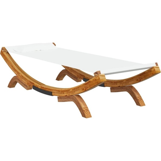 Lit de repos extérieur 100x188,5x44 cm Bois courbé massif Crème