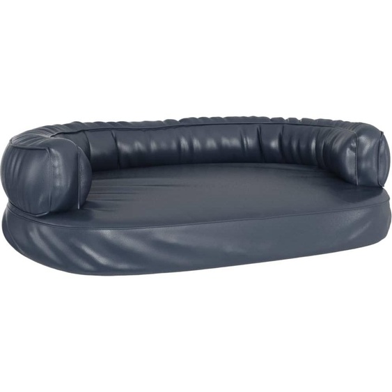 Lit pour chien ergonomique Mousse Bleu foncé 88x65cm Similicuir