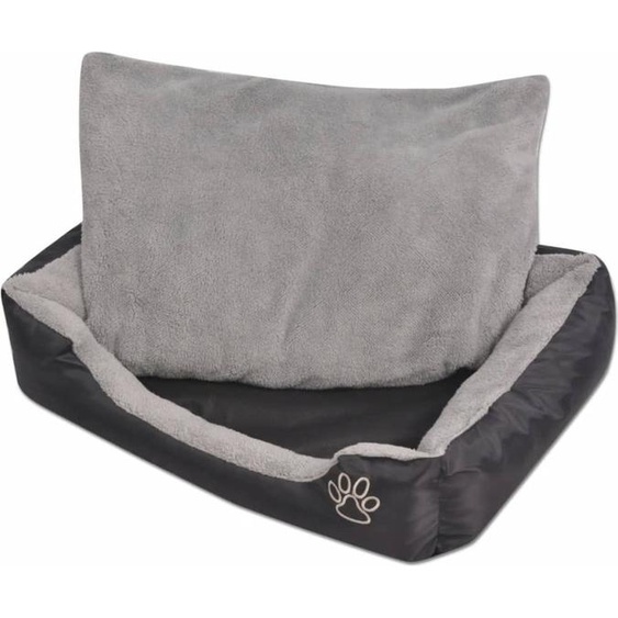 SYFAX™ Lit pour chiens avec coussin rembourré Taille XL Noir