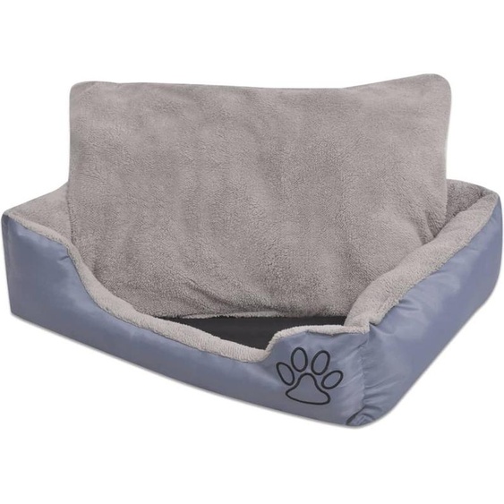 Lit pour chiens avec coussin rembourré Taille XXL Gris