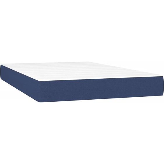 Matelas de lit à ressorts ensachés fermeté moyenne Bleu 120x200x20 cm Tissu