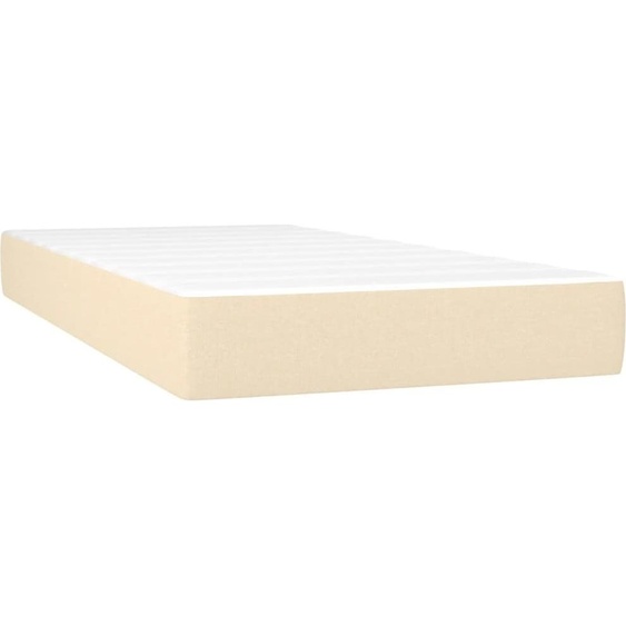 Matelas de lit à ressorts ensachés fermeté moyenne crème 120x190x20 cm Tissu