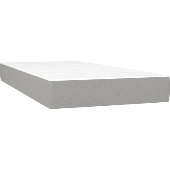 Matelas de lit à ressorts ensachés fermeté moyenne gris clair 120x190x20 cm