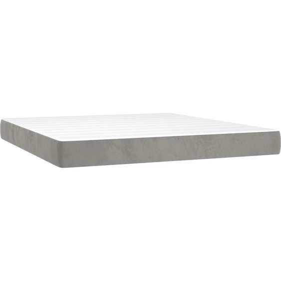 Matelas de lit à ressorts ensachés fermeté moyenne Gris clair 160x200x20 cm