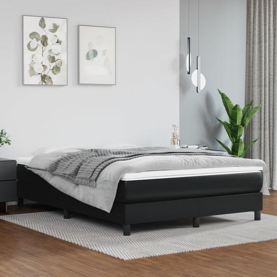 Matelas de lit à ressorts ensachés fermeté moyenne Noir 140x190x20cm Similicuir
