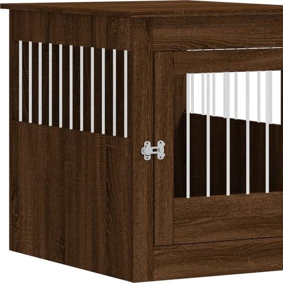 Meuble de cage pour chiens chêne marron 64,5x80x71 cm