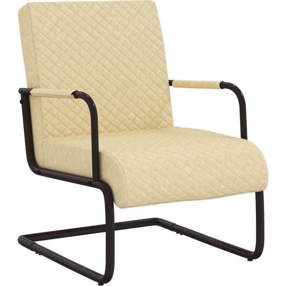 Chaise cantilever Crème Similicuir