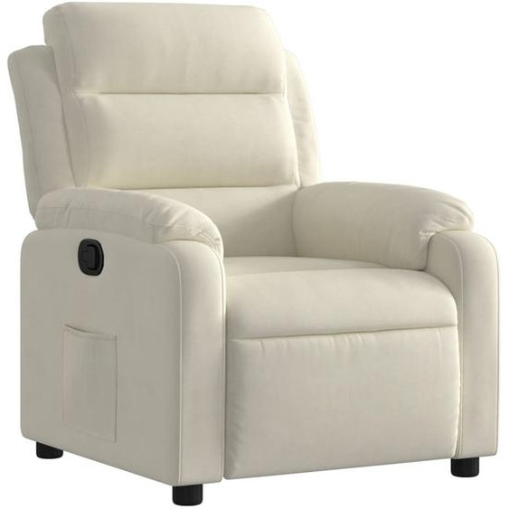 Fauteuil inclinable Crème Velours