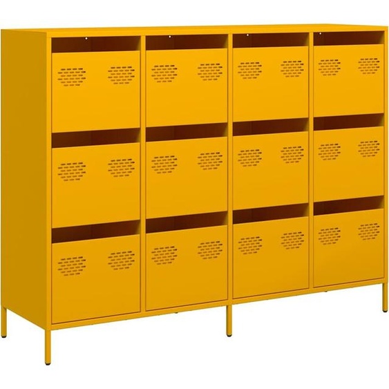 SYFAX™ Buffet jaune moutarde 135x39x103,5 cm acier laminé à froid