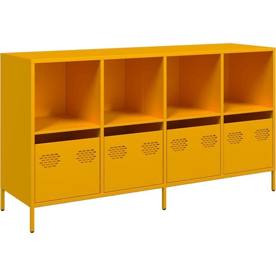 SYFAX™ Buffet jaune moutarde 135x39x73,5 cm acier laminé à froid