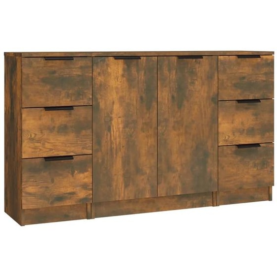 SYFAX™ Buffets 3 pcs Chêne fumé Bois dingénierie