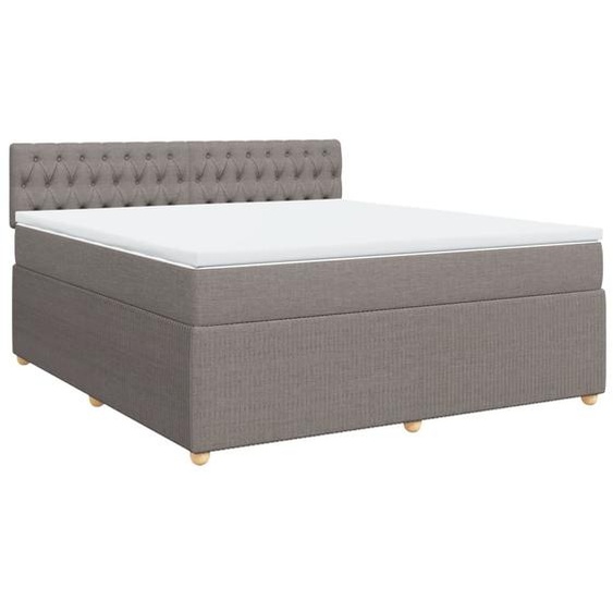 Sommier à lattes de lit avec matelas Taupe 180x200 cm Tissu