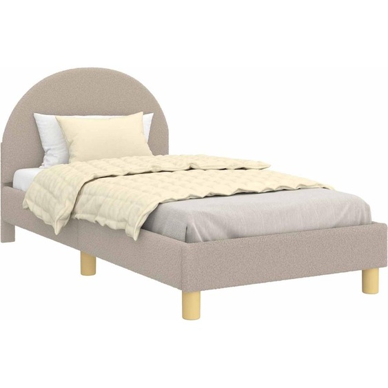 SYFAX™ Sommier de lit enfant avec tête de lit gris clair 80 x 160 cm tissu mouton