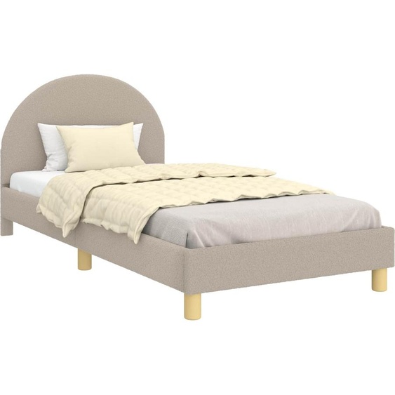 SYFAX™ Sommier de lit enfant avec tête de lit gris clair 80 x 200 cm tissu mouton