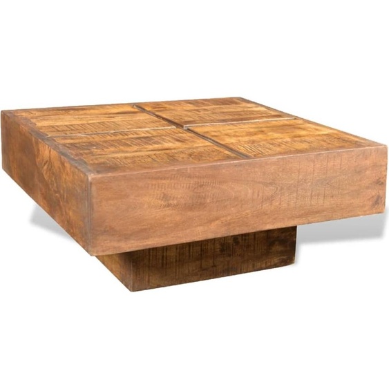 Table basse carrée Marron Bois massif de manguier