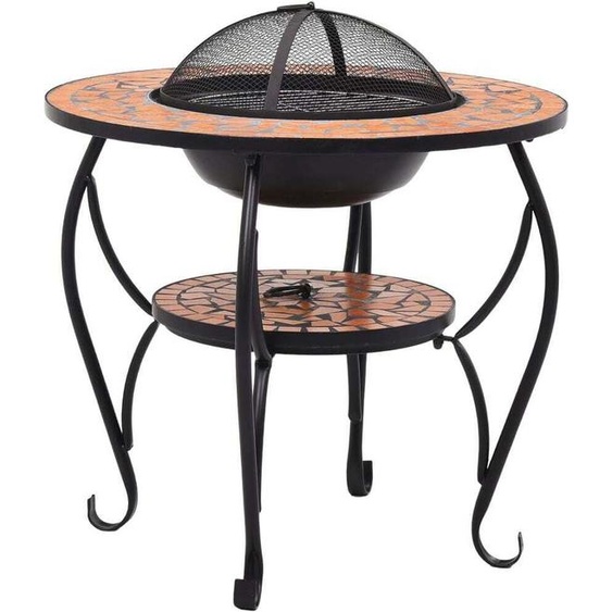 SYFAX™ Table de foyer mosaïque Terre cuite 68 cm Céramique