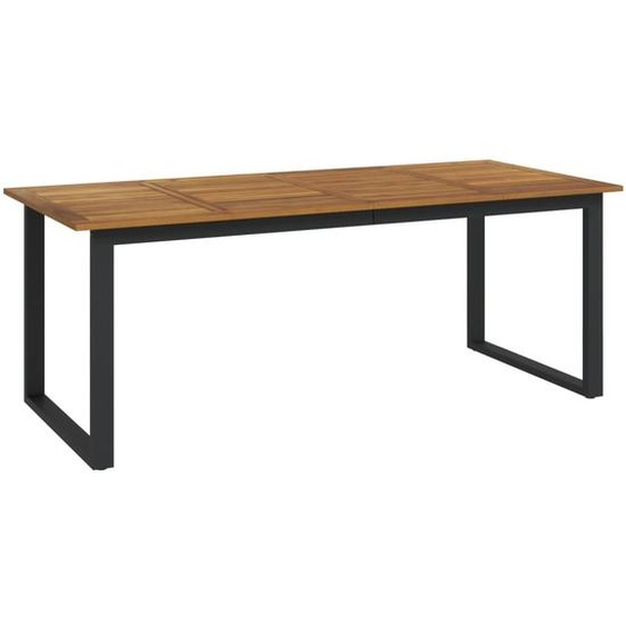 Table de jardin et pieds en forme de U 200x90x75 cm bois acacia