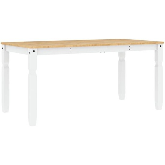 SYFAX™ Table à manger Corona blanc 160x80x75 cm bois massif de pin