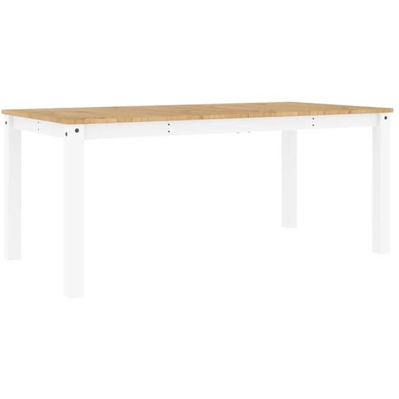 SYFAX™ Table à manger Panama blanc 180x90x75 cm bois massif de pin