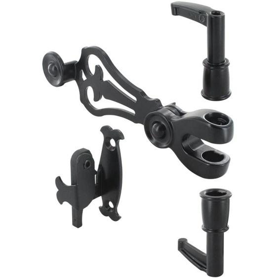 Système de fermeture pour volets roulants, aluminium noir, diamètre 14 mm, 1 jeu