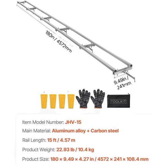 Système de fraisage pour rails, supports transversaux réglables, structure en aluminium durable, 4,5 mètres