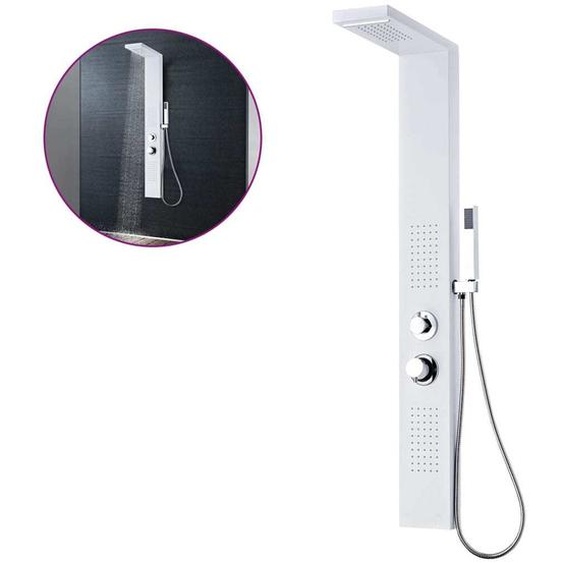 Système de panneaux de douche aluminium blanc mat